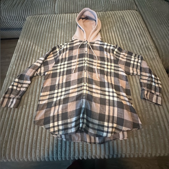 American Eagle flannel with fleece hood. Size XXL. - Picture 2 of 7